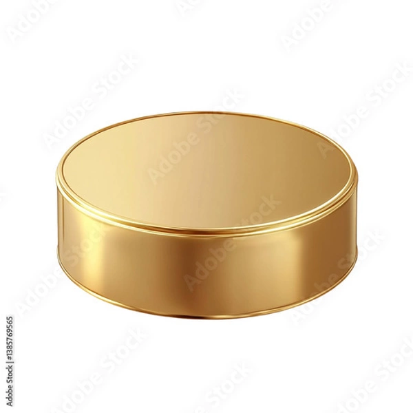 Fototapeta Elegant golden round pedestal luxurious display stand
