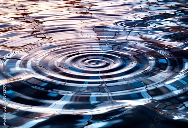 Fototapeta Abstract ripple background with circular waves and liquid effects.