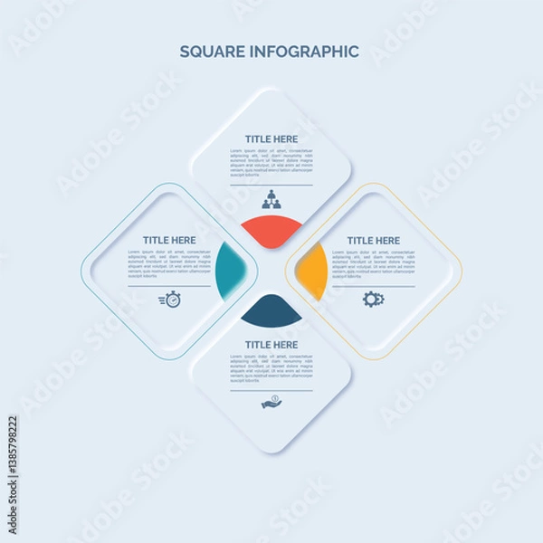 Obraz Neumorphism Square Infographic Design