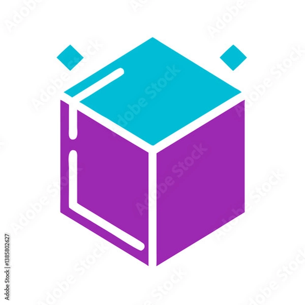 Obraz Colorful magic cube illustration with glowing lights  