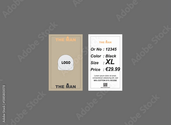 Fototapeta hang tag and price tag  illustration template design front and back