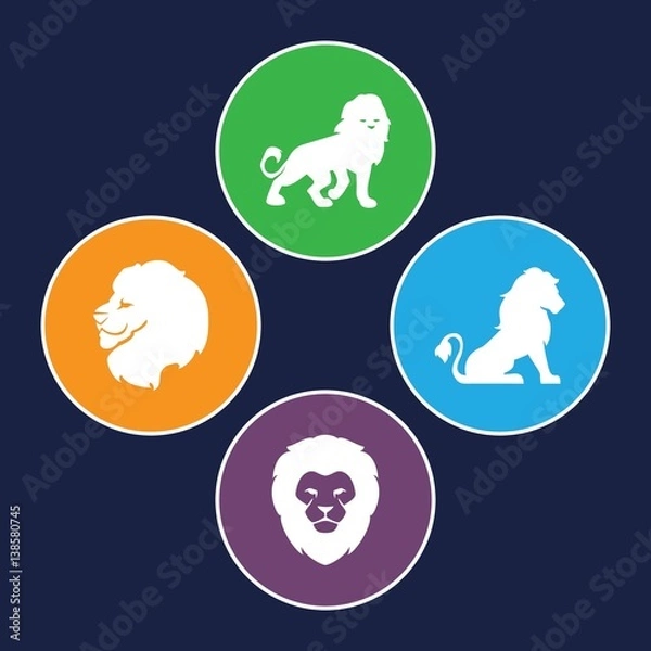 Fototapeta Set of 4 majestic filled icons