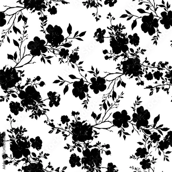 Fototapeta Seamless abstract floral pattern. Vector Illustration.