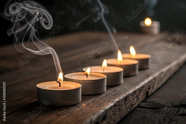 Obraz burning candle in the dark