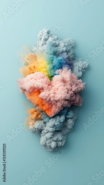 Obraz Colorful heart-shaped cloud