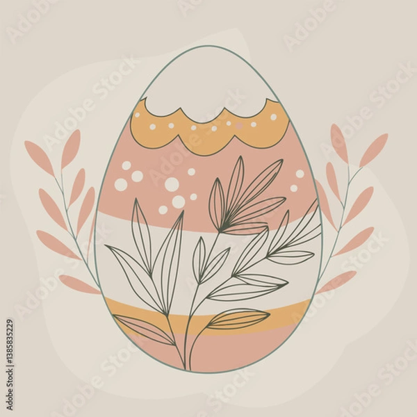 Obraz Happy easter greeting clipart poster design. Easter text clip art with colorful, shiny and smooth 3d floating eggs for holiday decoration blurred background.