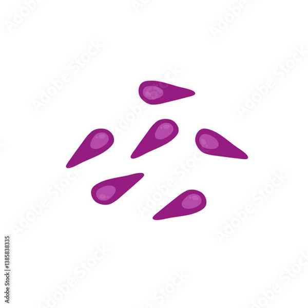 Fototapeta Bacteria Clostridium botulinum. Cartoon bacteria, biological microorganism. Microorganism flat vector illustration.