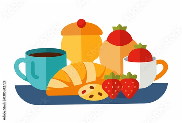 Obraz cup of tea and cookies