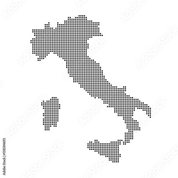 Fototapeta Simple Dotted Italy Map