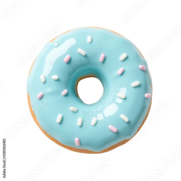 Obraz Delicious Light Blue Glazed Donut with Sprinkles