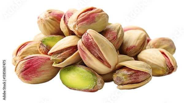Fototapeta Pistachio nuts clear cutout isolated on transparent background png  
