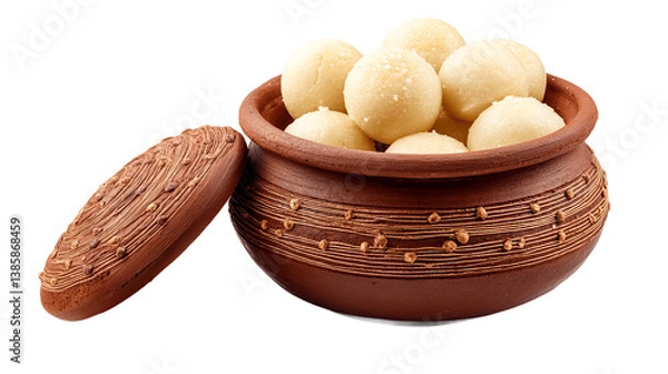Obraz Sweet rasgullas matka clear isolated on transparent background png  
