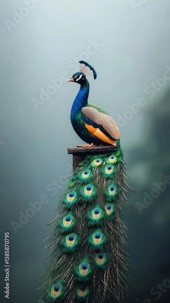 Fototapeta Majestic Peacock Perched