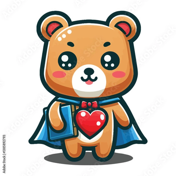 Obraz smile bear cute mascot vector illustration