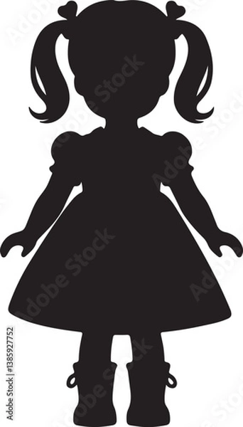 Obraz Doll black silhouette vector