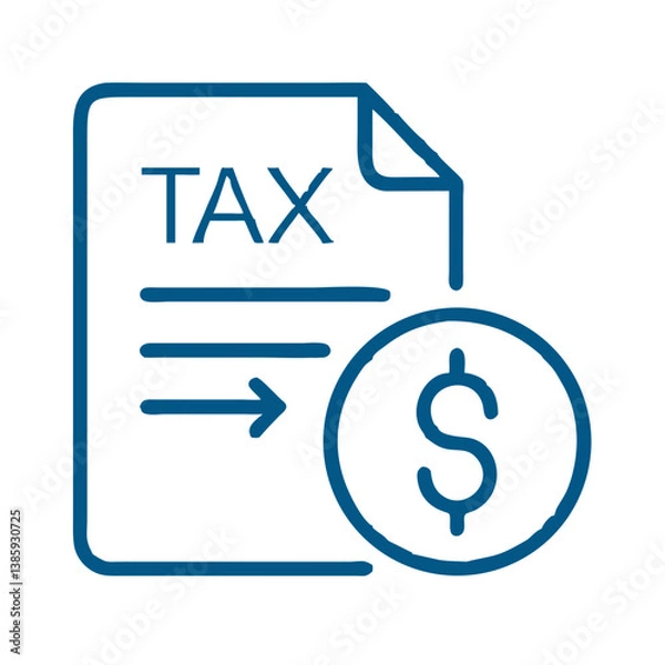 Obraz Tax form with dollar sign and money symbol icon