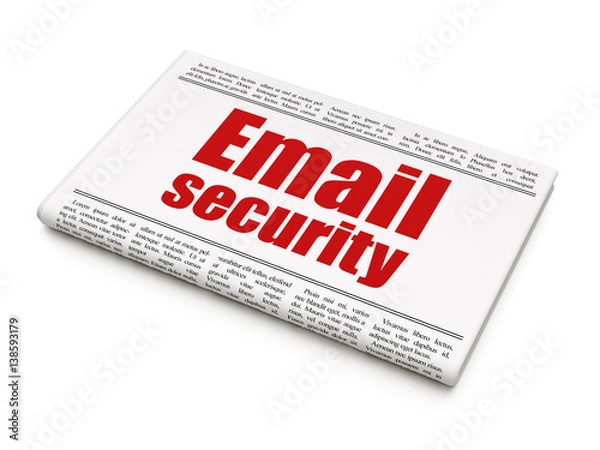 Fototapeta Security concept: newspaper headline Email Security