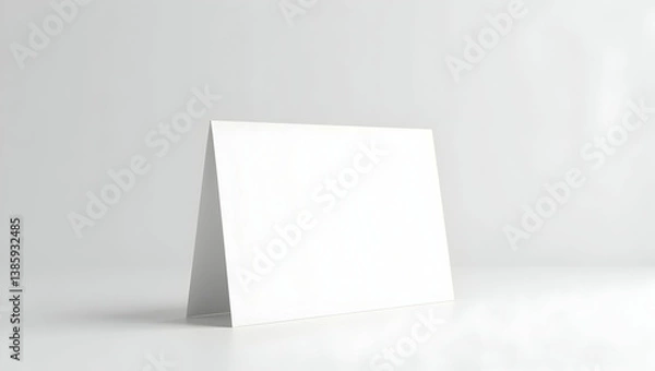 Fototapeta Minimalist White Card on a Seamless Background, Ideal for Mockups and Presentations, Featuring Clean Lines, Soft Lighting, and Ample Space for Text or Graphic Integration