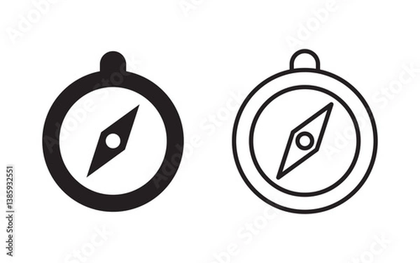 Fototapeta Compass stationary icon. Compass icon set navigation arrow symbol. navigation symbol in glyph icon.