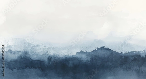 Fototapeta Abstract watercolor art background template. blue and beige watercolor backdrop empty space for text, banner, presentation or product display graphic design