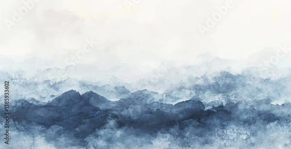 Fototapeta Abstract watercolor art background template. blue and beige watercolor backdrop empty space for text, banner, presentation or product display graphic design