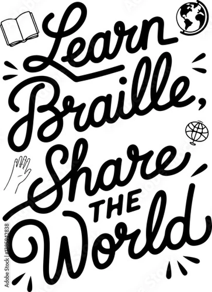 Fototapeta Learn Braille, Share the World A Captivating Call to Action.