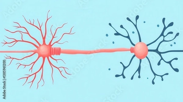 Fototapeta Neural Connection Illustration on Light Background