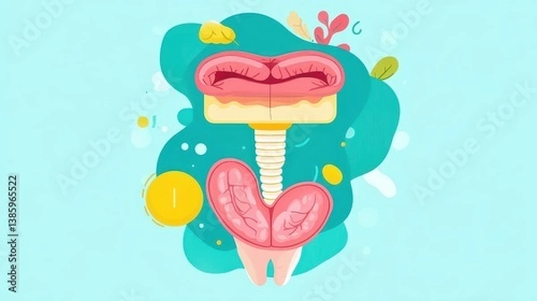 Fototapeta Artistic Representation of Digestive System Anatomy