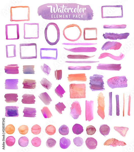Fototapeta Watercolor element pack