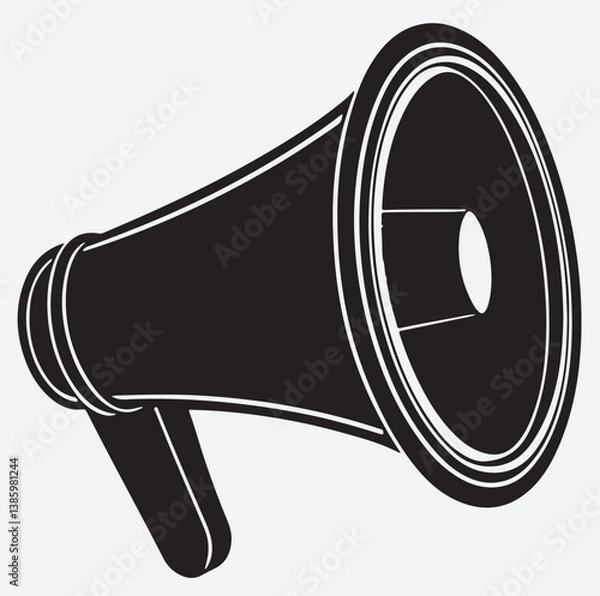 Fototapeta megaphone  silhouette vector art illustration, vector illustration of a megaphone