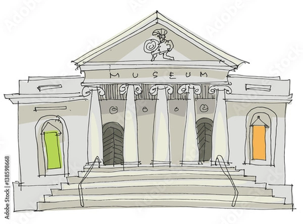 Obraz old museum - cartoon