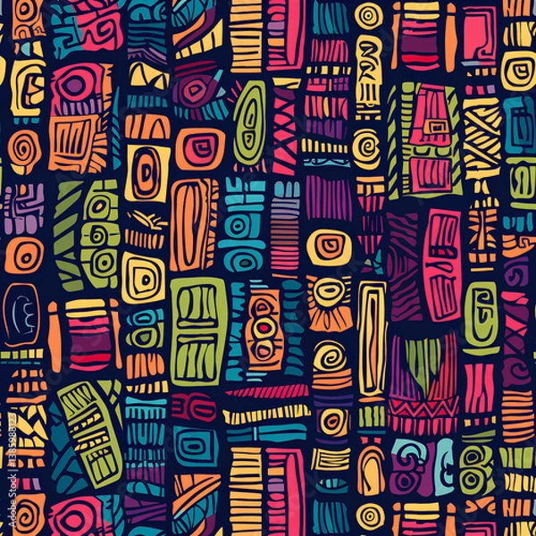 Fototapeta seamless pattern with funny monsters