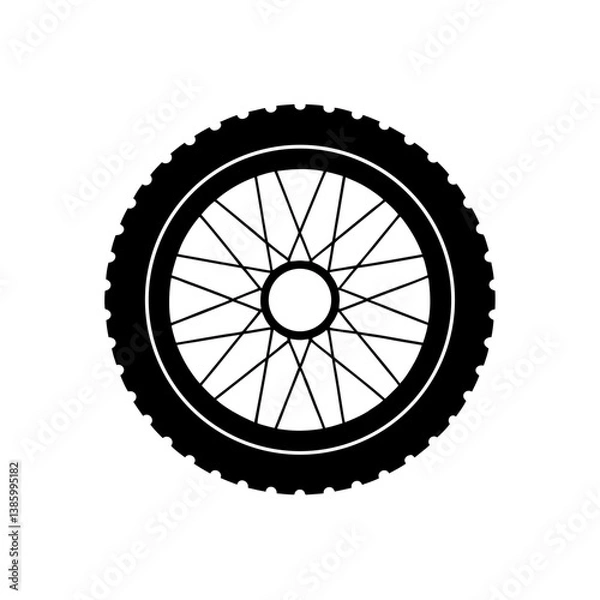 Obraz bicycle wheel vector illustration