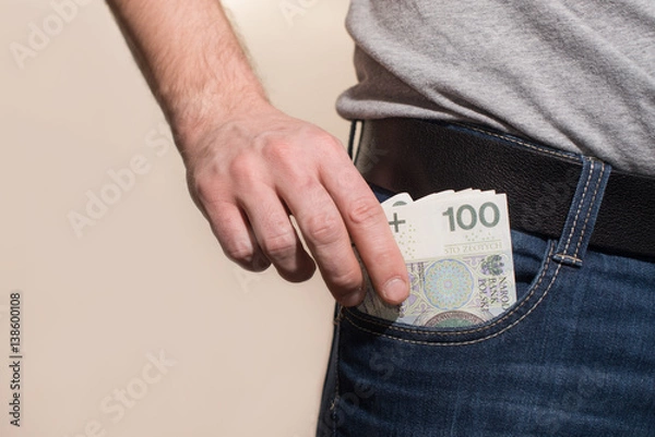 Obraz pieniądze w kieszeni