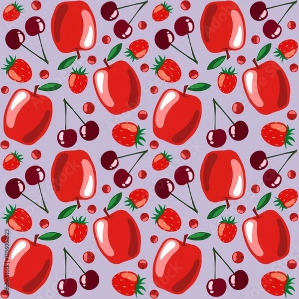 Obraz Seamless pattern with summer fruit