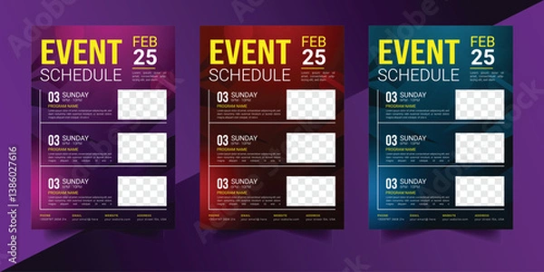 Fototapeta Nonprofit Event, Sponsorship Levels, Fundraising Flyers design layout concept template, Technical Data Sheet layout template. Product Catalogue & modern Event Schedule conference design template 