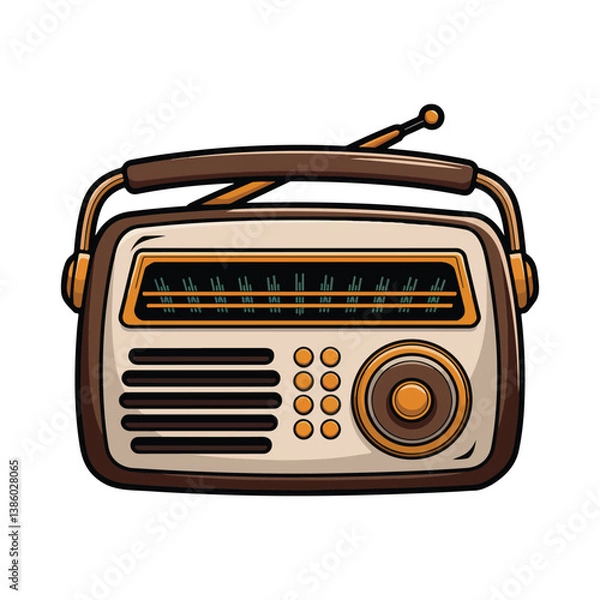 Obraz retro radio isolated on white