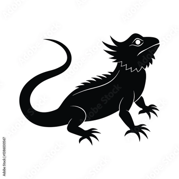 Obraz bearded dragon silhouette art
