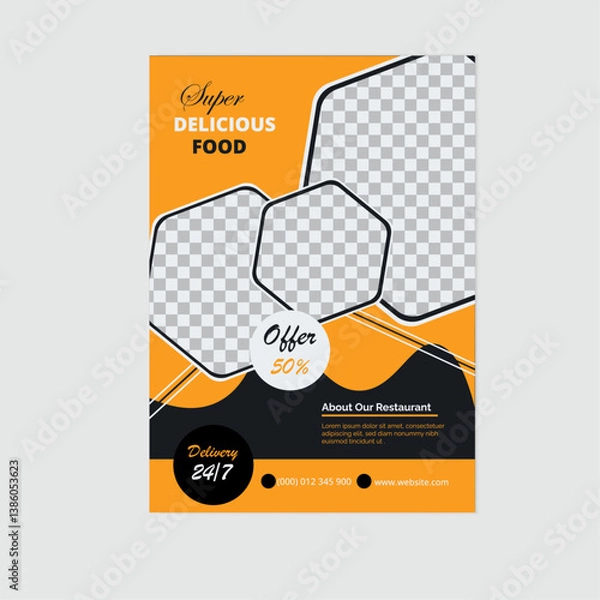 Obraz Restaurant flyer mockup design modern and creative design.