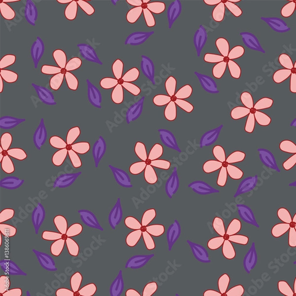 Fototapeta textile design with small flowers pattern image