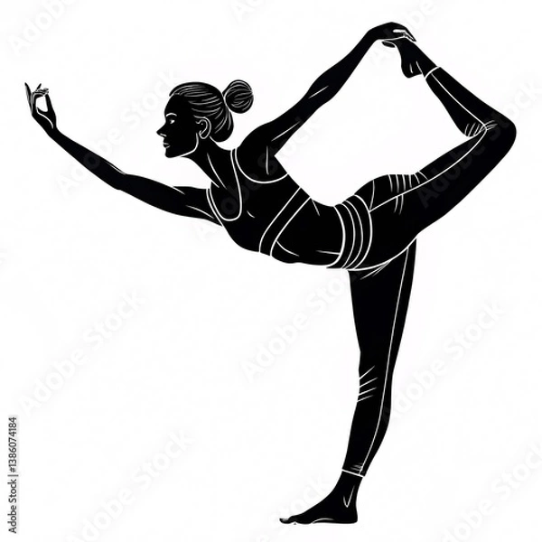 Fototapeta The Art of Flexibility Standing Split Silhouette