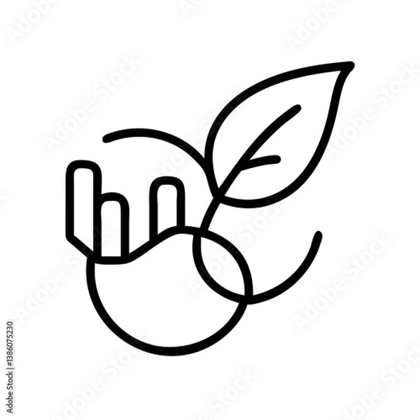 Fototapeta Eco-friendly logo design with leaves and circular elements  