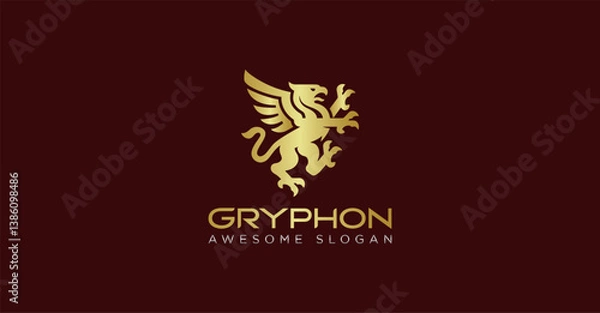 Obraz Majestic Eagle Griffin Heraldic Logo