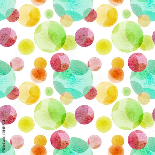 Fototapeta seamless background with colorful balls, circle. 