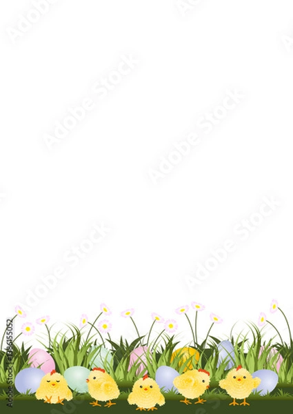 Obraz Blue and Green Illustration Easter Egg Hunt