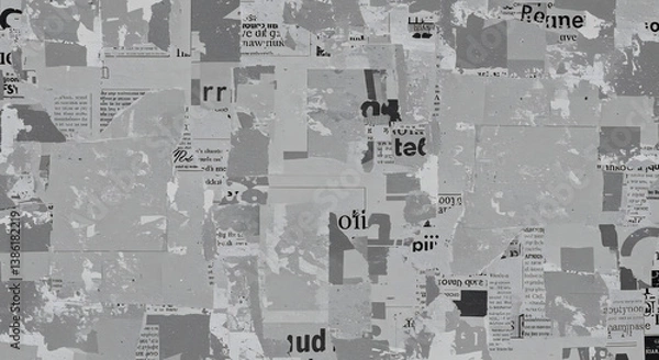 Fototapeta Vintage Collage of Newspaper Clippings with Different Headlines and Text Snippets as a Background, Evoking a Sense of History and Information