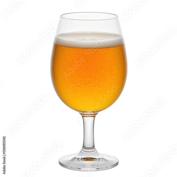 Fototapeta Sparkling Golden Beer in a Wine Glass.