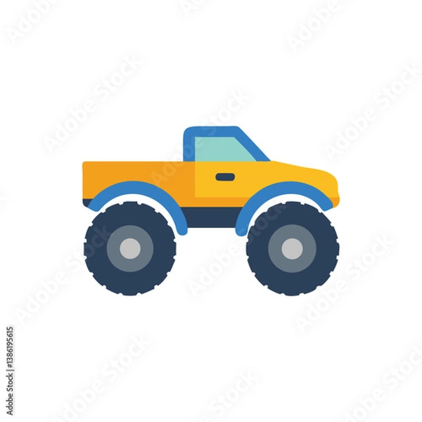 Obraz Cartoon Monster Truck Vector Graphic Illustration Design