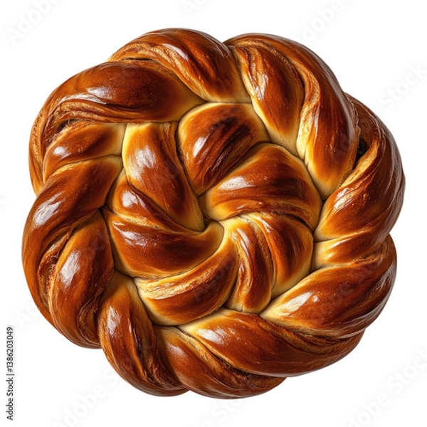 Fototapeta Round pastry with a brown crust. PNG, Transparent