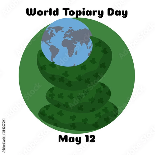 Obraz World Topiary Day, an idea for a poster, banner or postcard for a design about landscape design